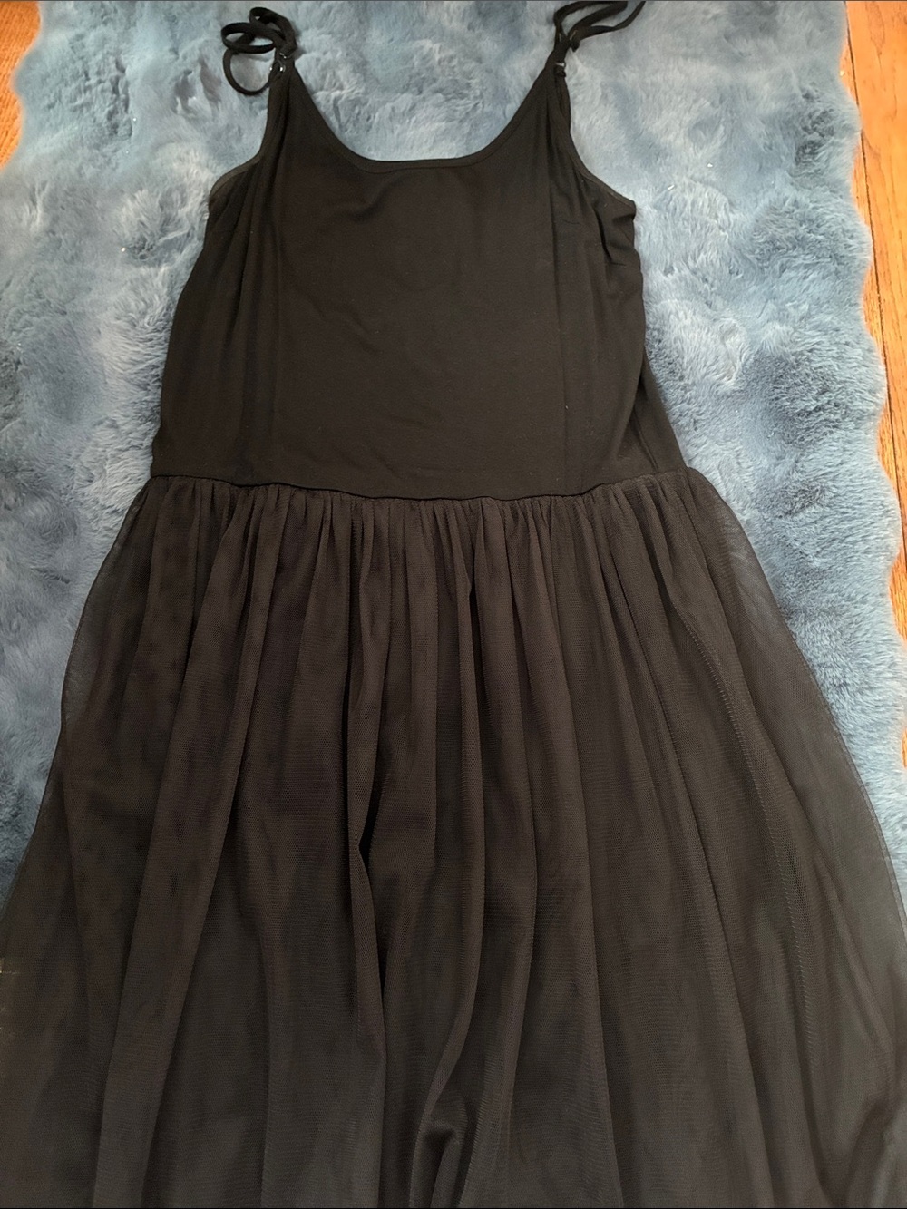 Black Tulle Dress with Spaghetti Straps